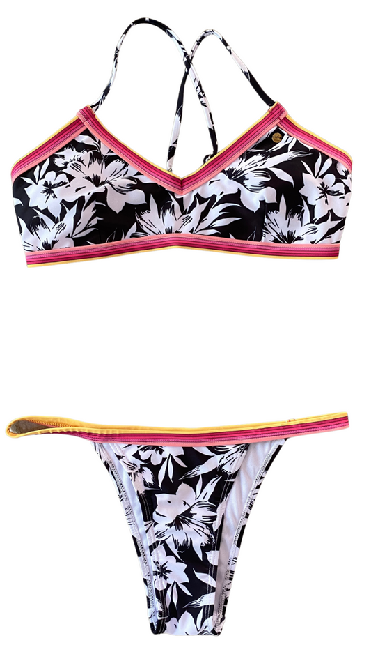 Set bikini de estampado tropical