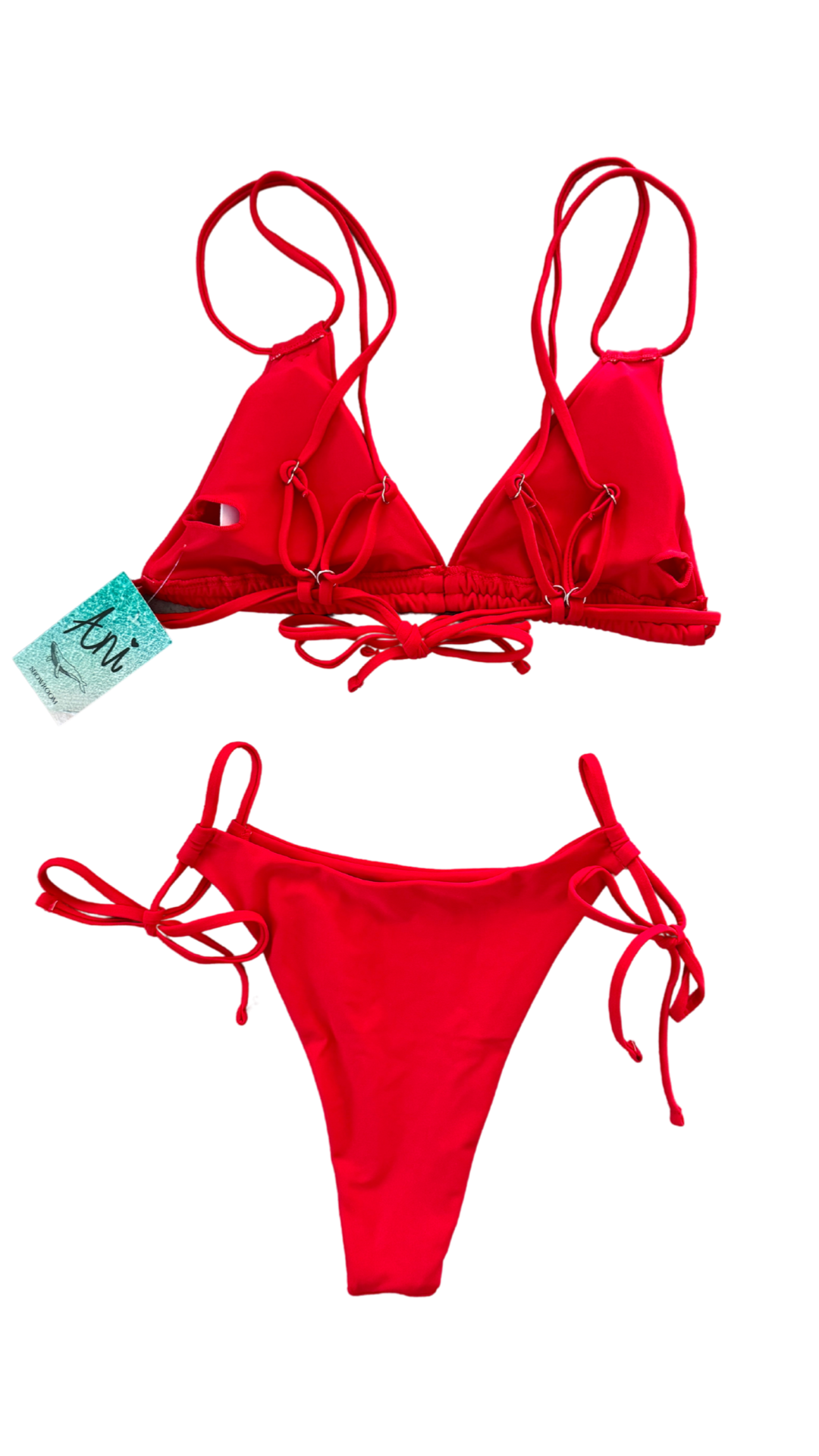 Set bikini rojo ajustable